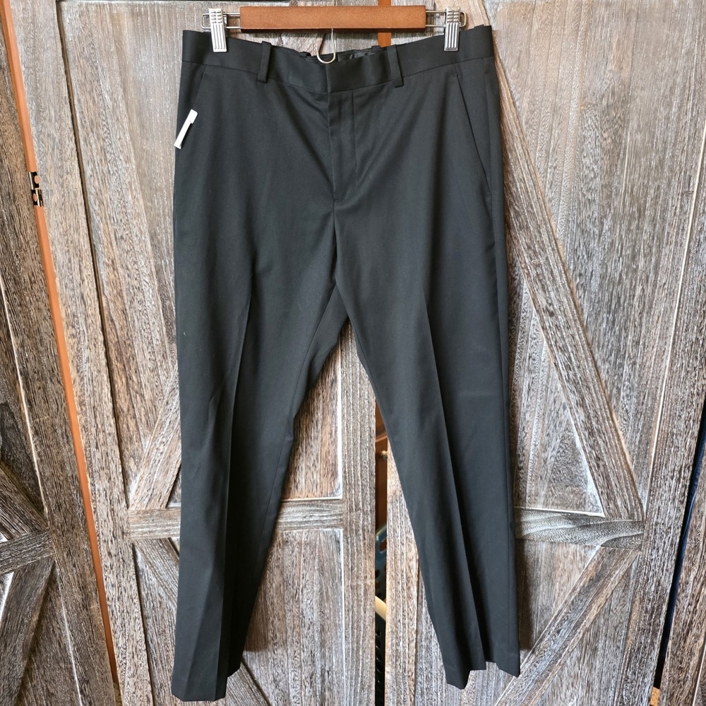 Perry Ellis Portfolio Pants Men's Size 30x29 Black Dress Slim Fit Stretch New